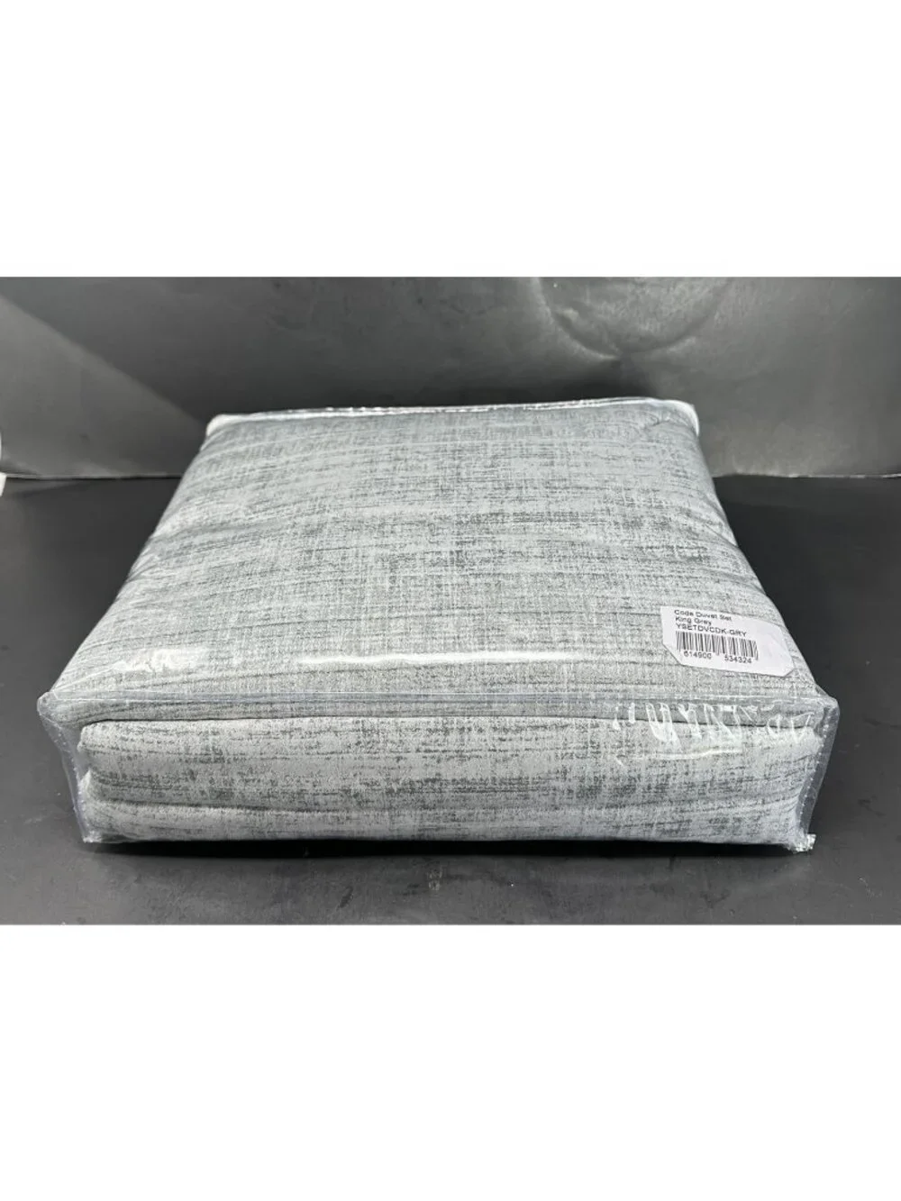 ANN GISH THE ART OF HOME CODE GREY King Duvet Set w/2 King Shams NEW $525